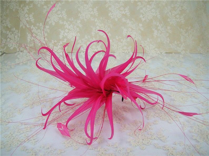 Wedding - Women Hair Accessories Feather Dyed Millinery Feather Mount Decorative Feather Flower for Hat Trim Fascinators Headdress, 1 Piece