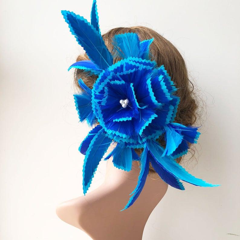 Mariage - Beading Feather Flower Fascinators Feathere Millinery Hat Trims Addition for Prom Party Wedding Derby Day Custom To order