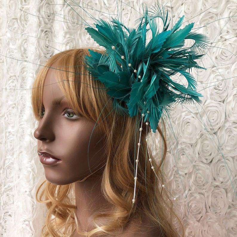 Свадьба - Feather Trims Beading Feather Flower Hair Decorative Millinery Feather Mount Fascinators Flowers Prom Party Veil Customized Color 1 Piece