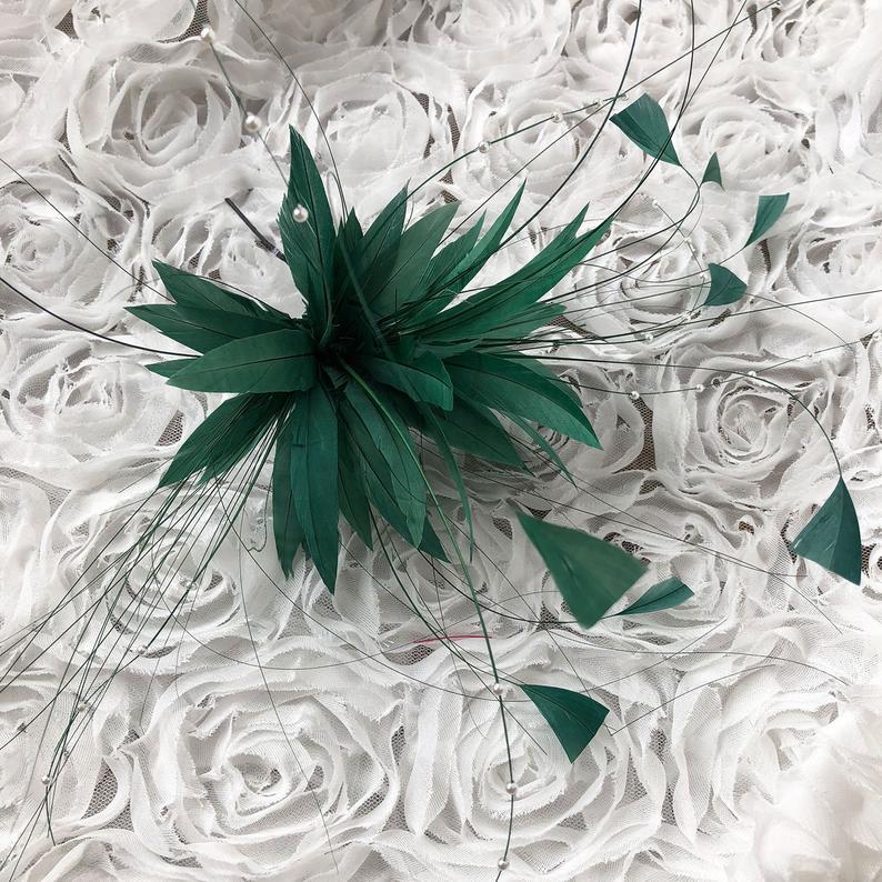 Wedding - Beading Feather Mount Handmade Millinery Flower Hat Trim Embellishment feather for Fascinators & Crafts Prom Decor 1 Piece