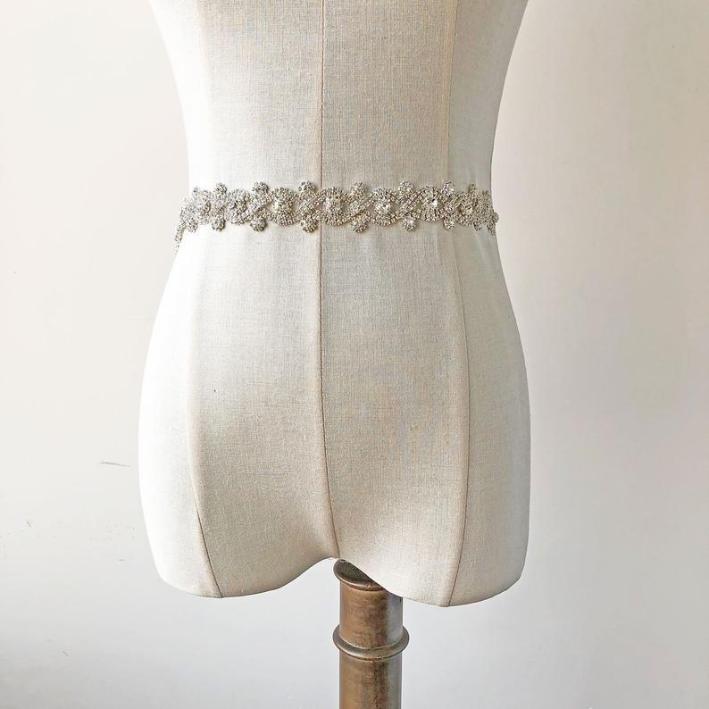 زفاف - Crystal Sash Belt Applique Sparkle Wedding Dress Belt Accessories Bling up Addition for Bridal Dress Bridesmaid Dresses