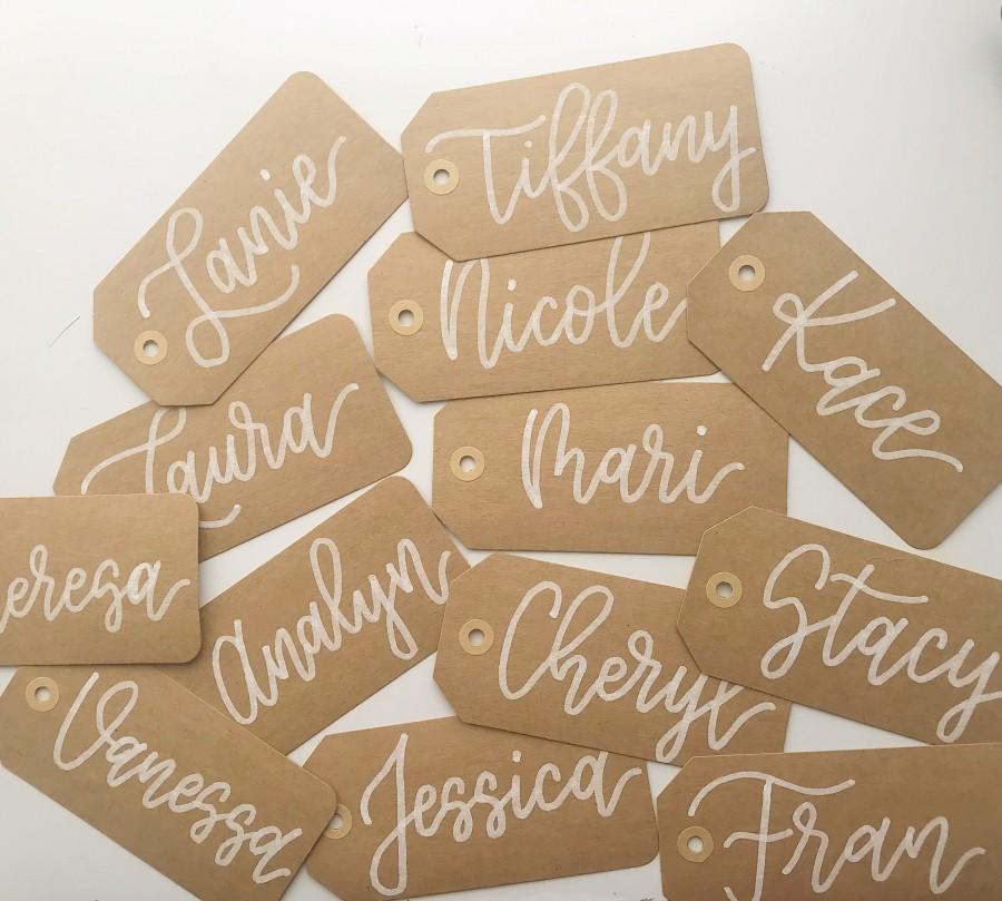 Hochzeit - Kraft Calligraphy Name Card 