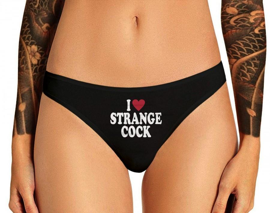 زفاف - I Love Strange Cock Panties Sexy Funny Slutty Naughty Bridal Shower Party Gift Panty Womens Thong Panties