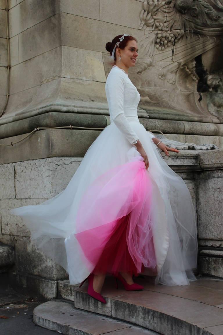 Mariage - Ombre Bridal Petticoat Slip - Pink Ombre Petticoat - Tulle Wedding Petticoat Slip - Custom Made Tulle Petticoat Slip  - Tulle Petticoat
