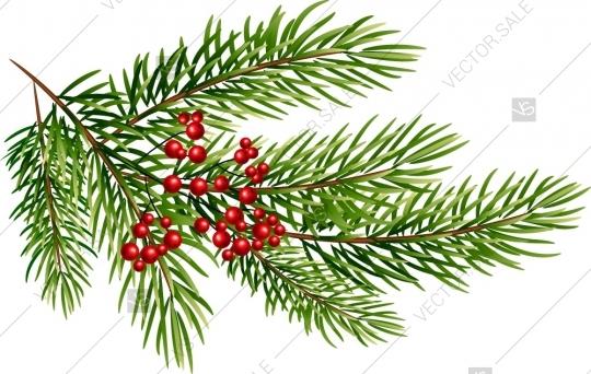 Mariage - Pine branches and red berry, christmas lights garland
