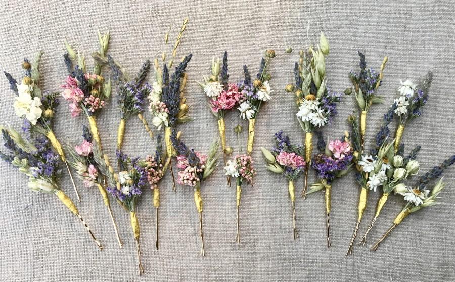 زفاف - Dried Flower Hair Pins for Brides, Bridesmaids, Flower Girls, Flower Fairies and those that love to wear Flowers in their hair