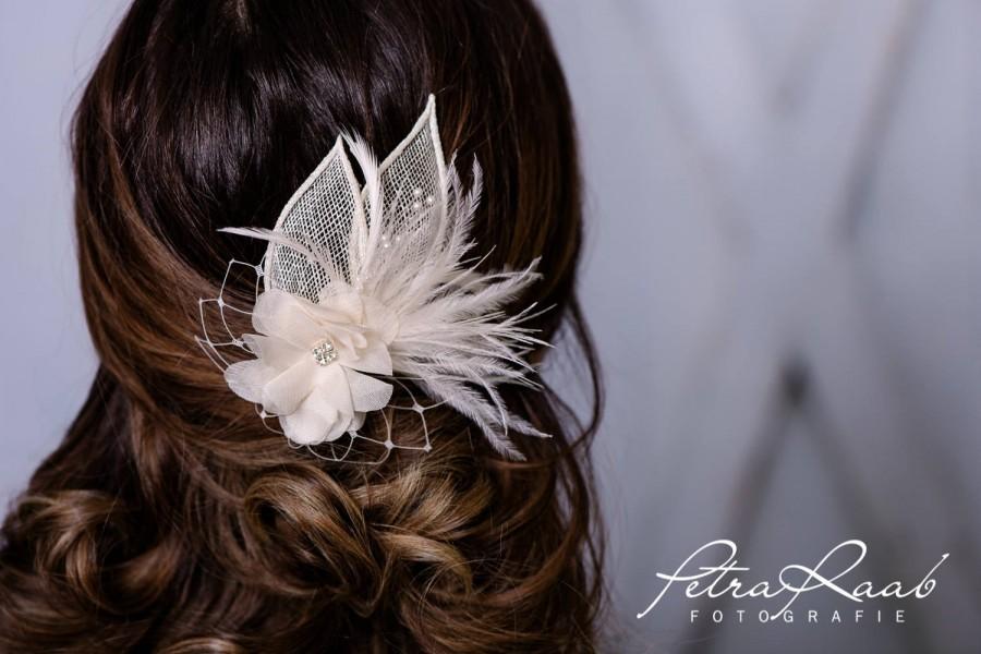 زفاف - AB 208 Hair Flower Lotus Blossom Bride bridal hairstyles headpieces wedding chiffon flower hair ornament ring pillow wedding ideas pearl wismer