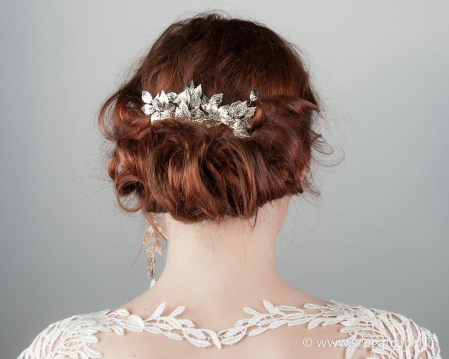 Hochzeit - Bridal Hair Comb Silver, Vintage Bride, Woodland Wedding, Prom Hair, Greek Goddess, Wedding Hair Accessories, Bridal Haircomb Silver, 2018