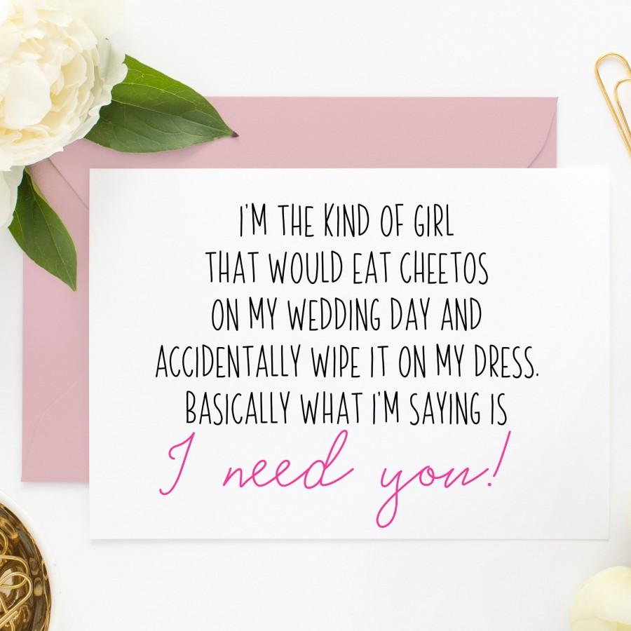 زفاف - Funny Maid of Honor Card, Funny Bridesmaid Card, Will You Be My Bridesmaid Proposal Card for Bridesmaid Box, Proposal Box (ITKOG209)