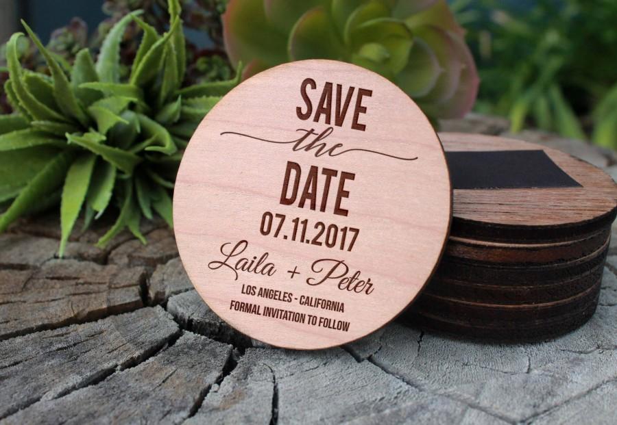 Свадьба - Save The Date Magnet, Wood Save The Date, Custom Wood Save The Date, Personalized Save The Date, Wood Save The Date  --MAG-WOOD-LAILAPETER