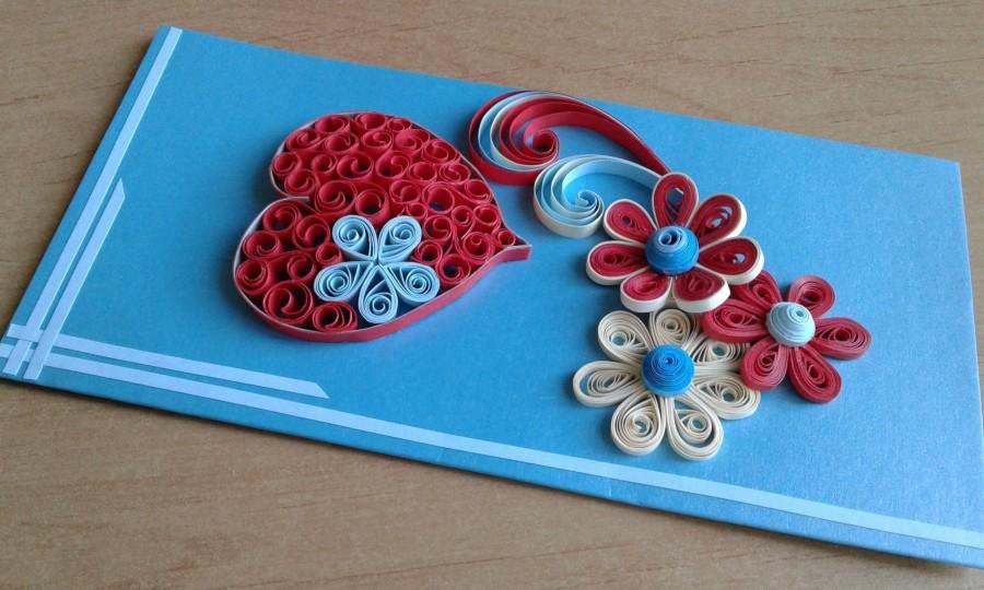 زفاف - Quill card Love card Quilled card I love you gifts Greeting card Heart card Birthday card Quilled flowers Quilling patterns