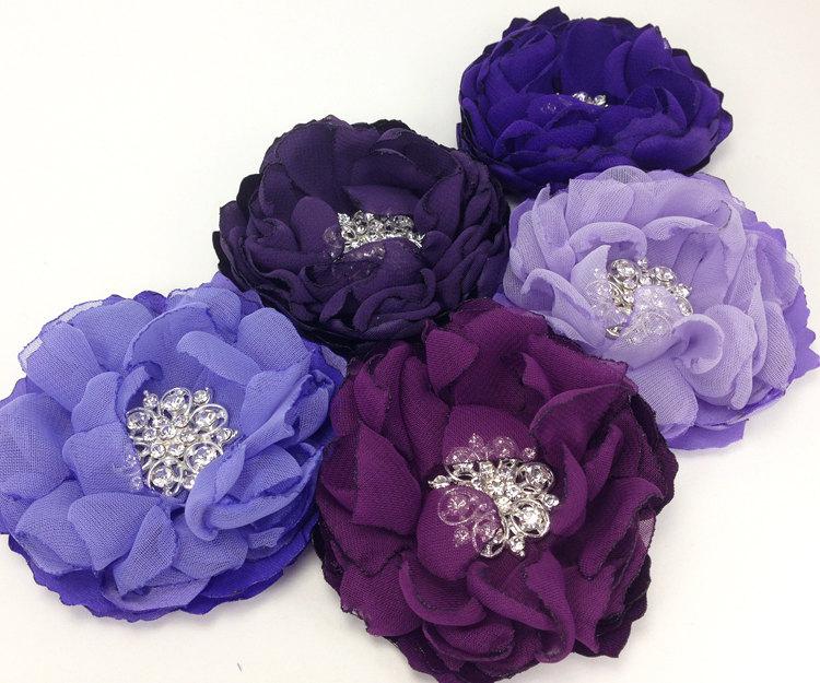زفاف - Eggplant, Plum, Lavender, Purple Hair Clip - Pick Your Color - For a Bride, Bridesmaid, Flower Girl, Special Event, Gift, Photo Prop - Ana