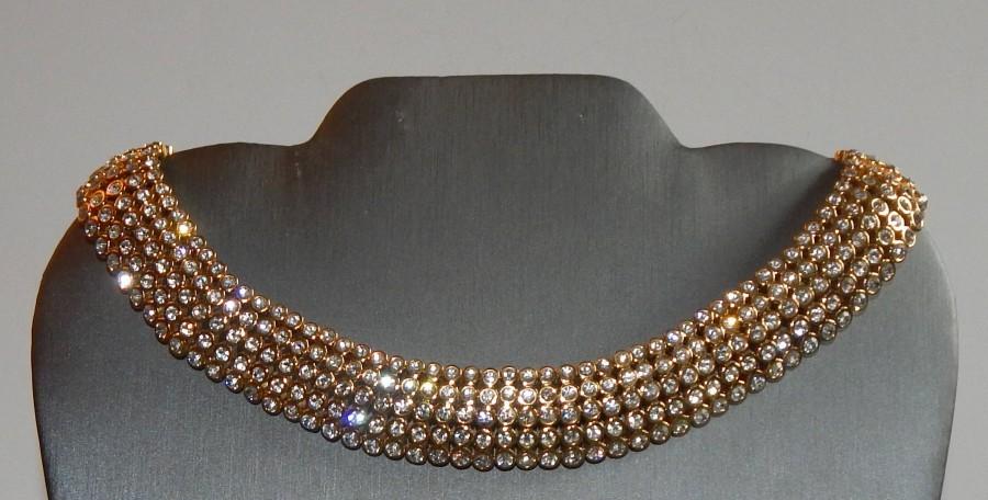 Hochzeit - Decadent NAPIER Rhinestone Ice Collar Necklace - Incredible Sparkle