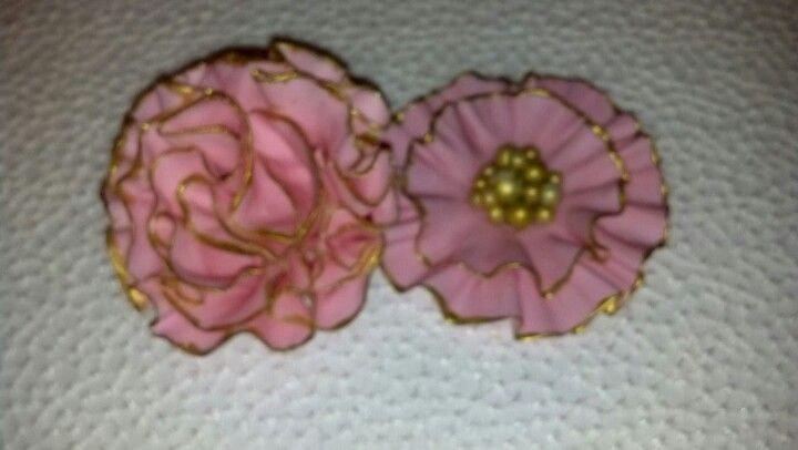 Mariage - 3 Gum paste flowers: ruffle and carnation flowers/Cake decoration/Edible sugar flowers/wedding, anniversary