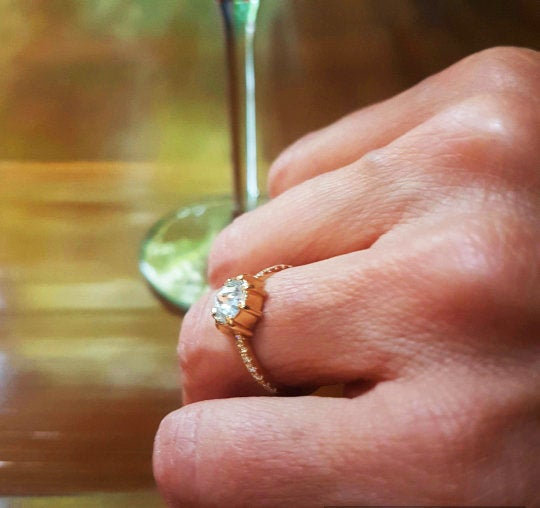 Hochzeit - Alternative engagement ring / Diamond alternative engagement ring