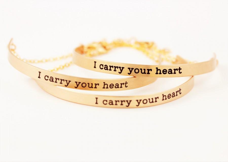 Свадьба - Half Cuff Bracelet, Gold Bracelet Cuff, Personalized Mantra Bracelet, Long Gold Bar Bracelet, Engrave Inspirational Jewelry, Meaningful Gift