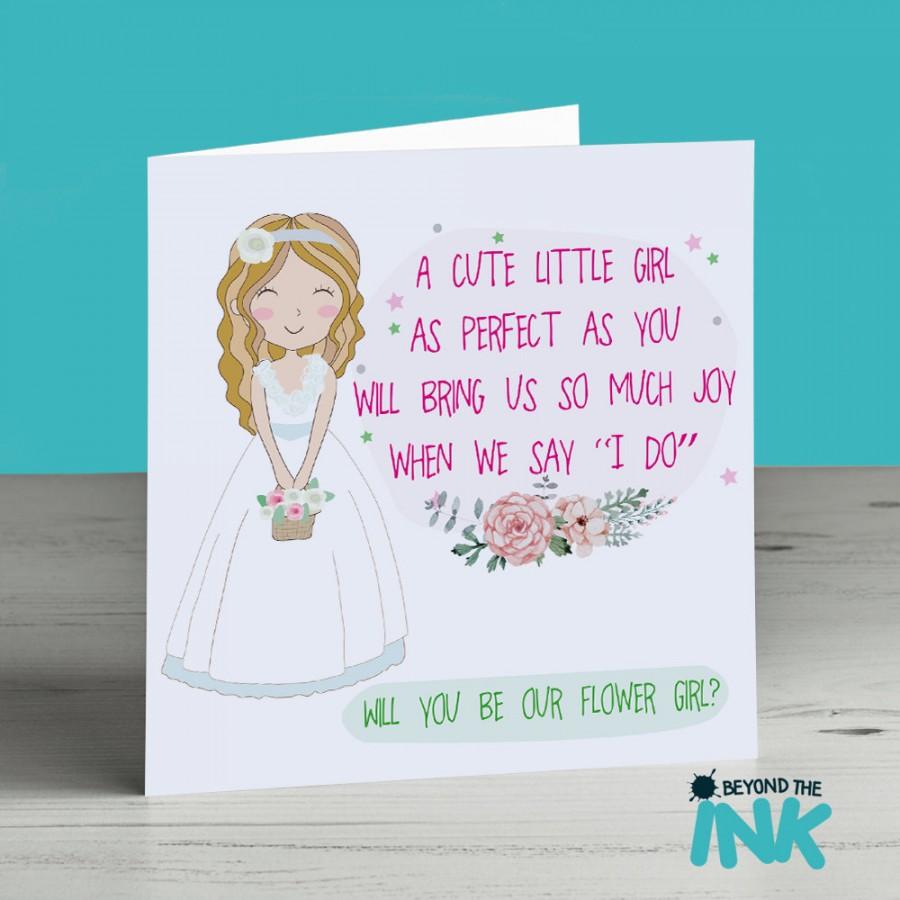 Mariage - Flower Girl Card - Personalised Flower Girl Proposal - Will You Be My Flower Girl - Wedding Invitation - Blonde Hair