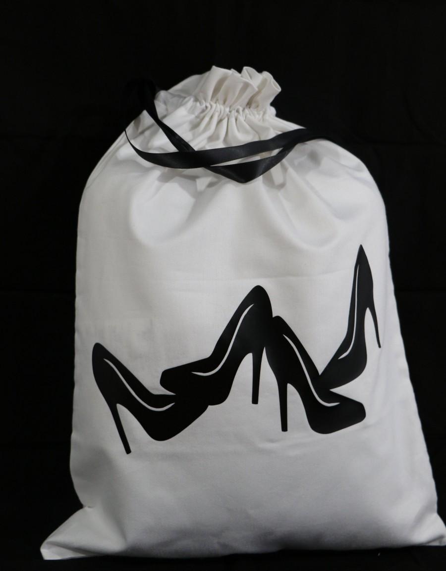 زفاف - Personalizable Bridesmaid gift - Draw String Shoe Travel Bag, Kate Spade Inspired