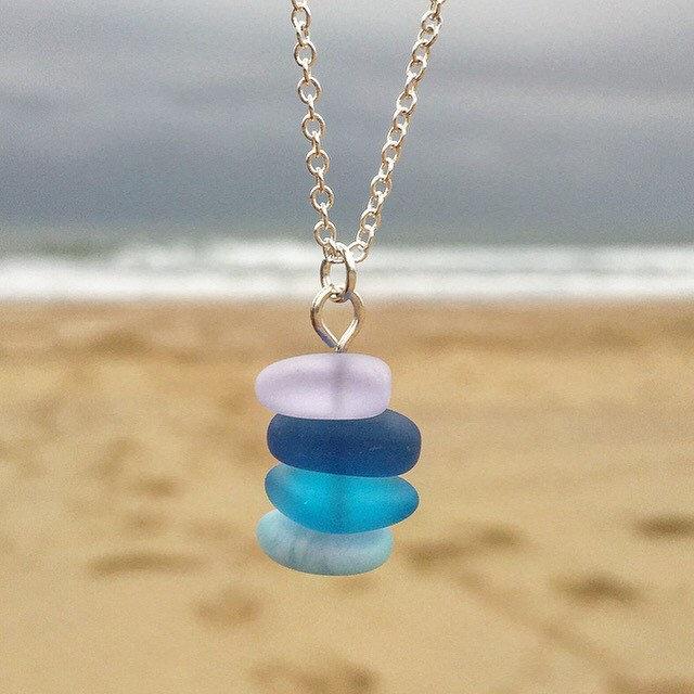 زفاف - Sea Glass Necklace 
