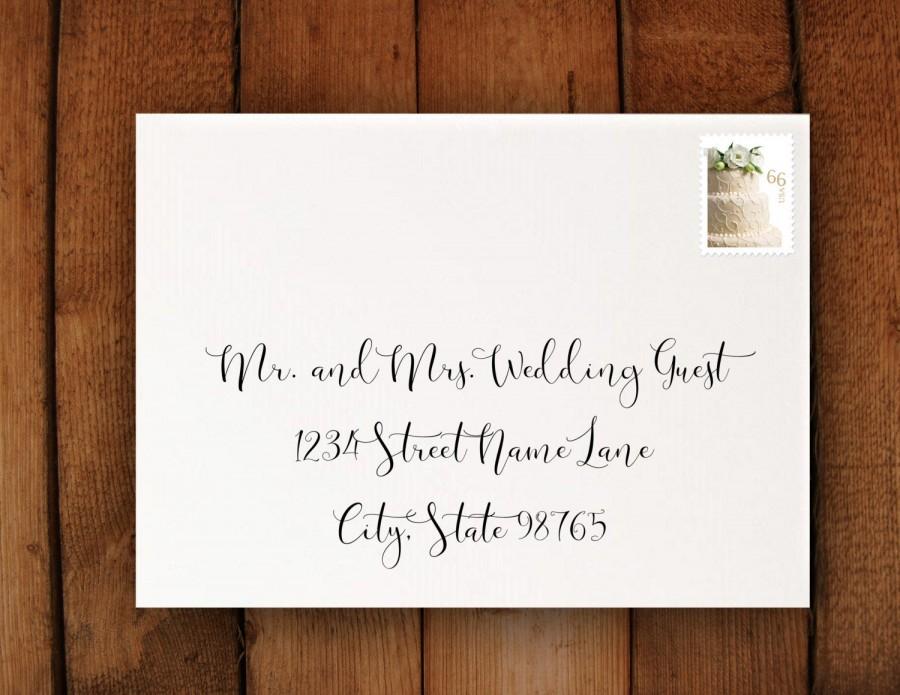 Свадьба - Digital Calligraphy PDF Address Formatting // Print From Home Wedding Invitation Addressing // Lemongrass