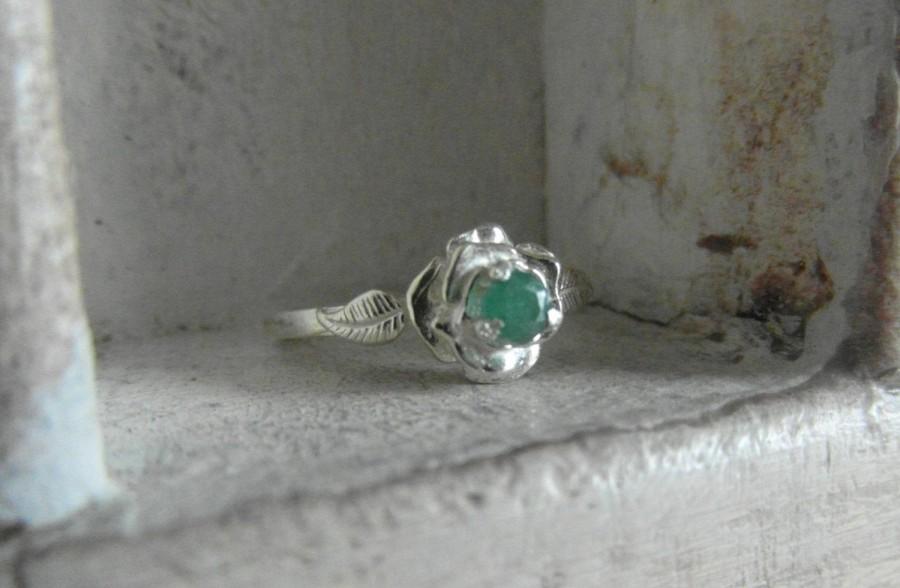 زفاف - Natural raw  Colombian Emerald-promise-engagement ring- affordable-one of a kind-