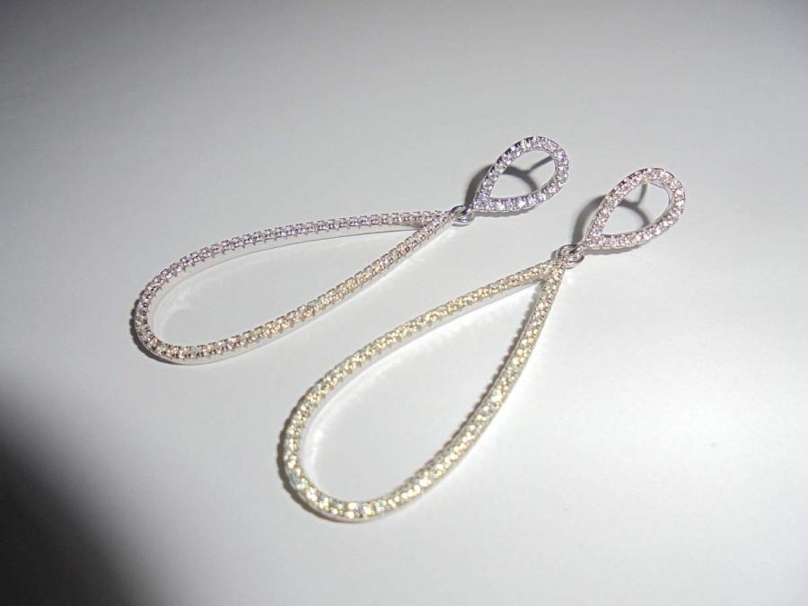 Свадьба - Wedding Jewelry Wedding Earrings Zircon Diamond Earrings Chandeliers Bridal Earrings Bridesmaids Earrings