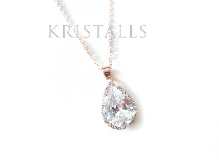 Свадьба - Bridal Necklace Wedding Necklace Clear Crystal Bridesmaid Necklace Bridesmaid Jewelry