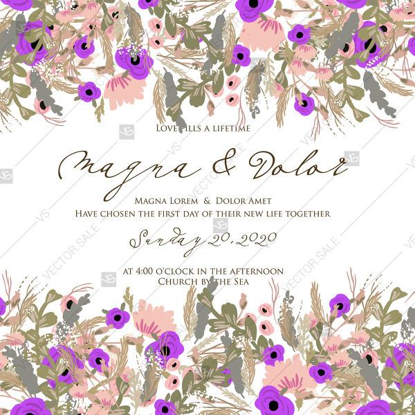 Wedding - Wedding card or invitation with poppy rose peony floral background mothers day card
