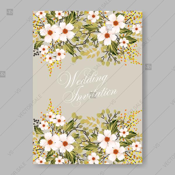 Wedding - White small flowers chamomile blossom cherry cherry blossom wedding invitation in Japanese style decoration bouquet