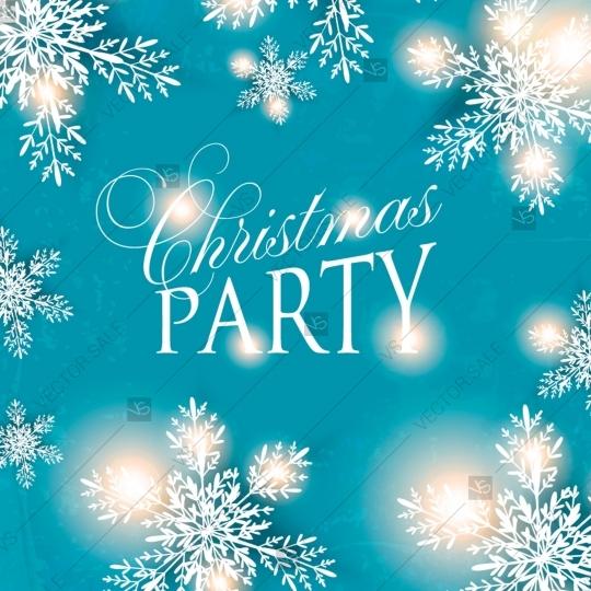 Wedding - Christmas Invitation and Happy New Year Card Glowing Snowflakes and light garlands decoration bouquet