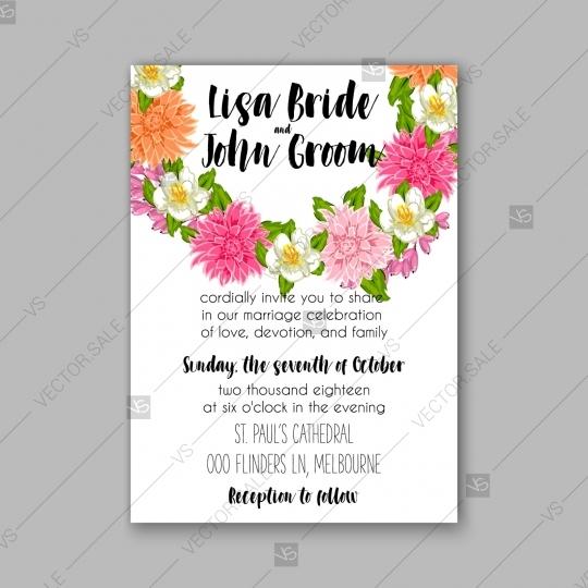 Свадьба - Chrysanthemum Wedding invitation card template