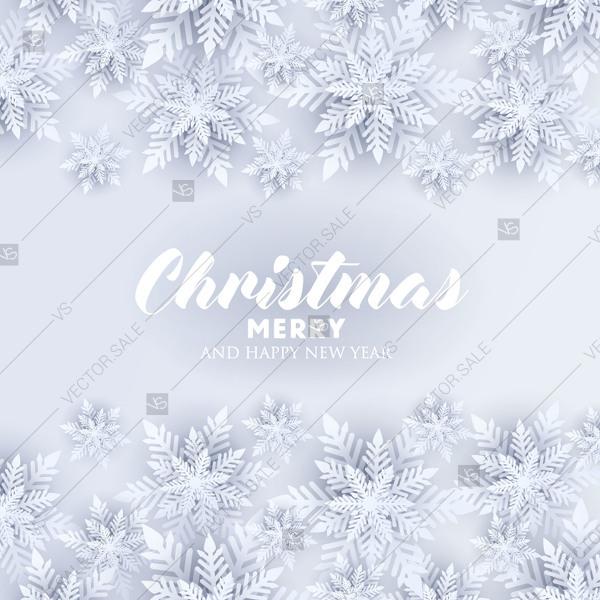 Свадьба - White Origami Paper cut snowflake Gray background Merry Christmas Greetings card floral background