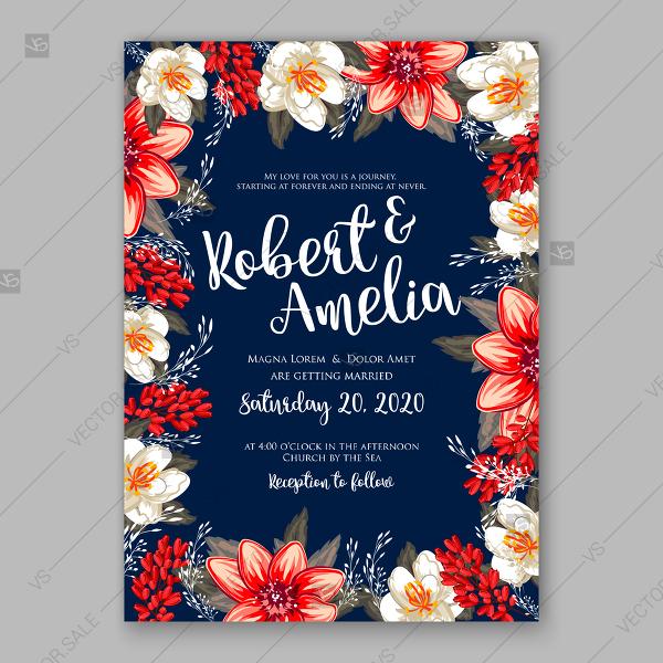 زفاف - Winter poinsettia wedding bridal shower invitations invitation template