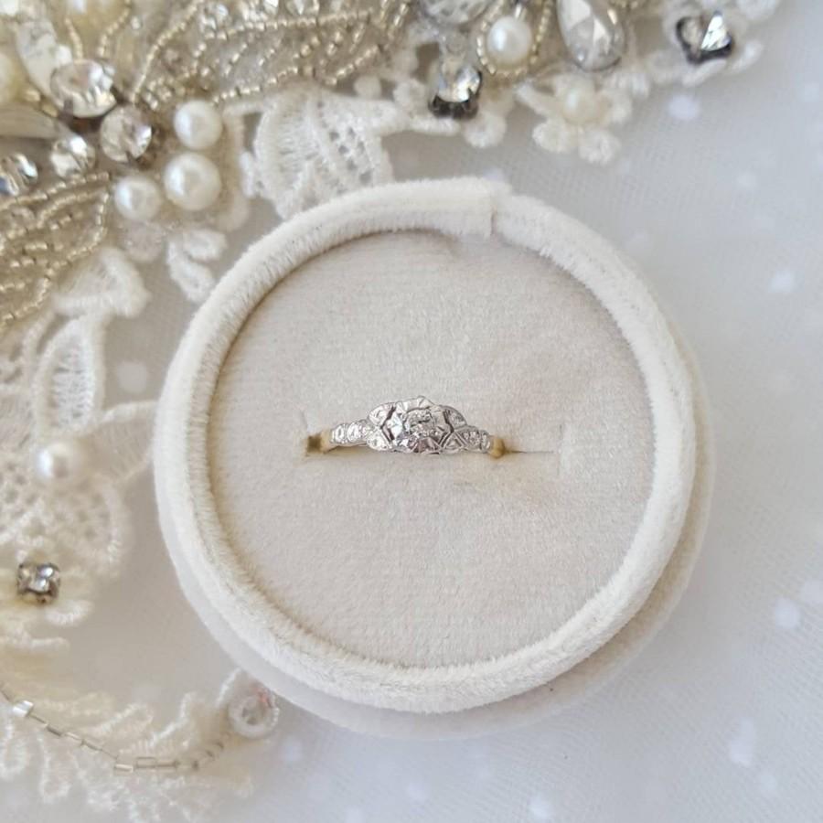 Mariage - Art Deco diamond ring, antique engagement ring, platinum engagement ring, antique diamond ring, Art Deco engagement ring