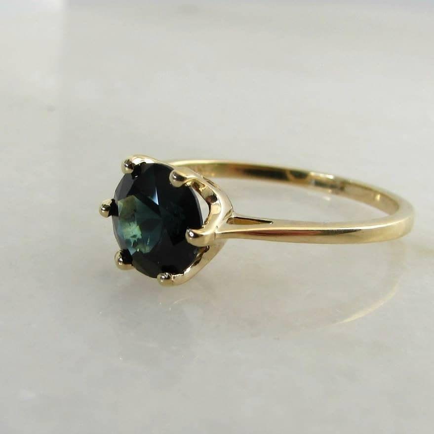Свадьба - Sapphire ring, Blue sapphire ring, green sapphire ring, sapphire solitaire ring, sapphire engagement ring, Australian sapphire ring