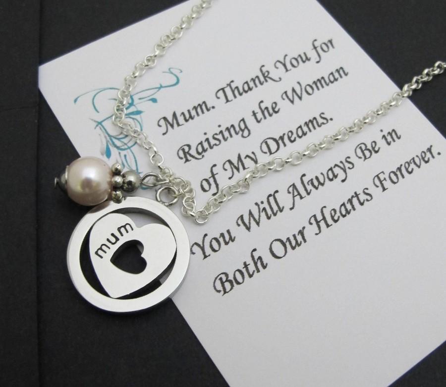 Hochzeit - Mother of the Groom Gift-Mother of the Bride Gift-Thank You for Raising the Man of my Dreams-Woman of my Dreams-Mother in Law Gift-Pearl