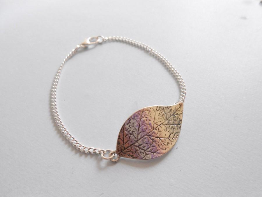 Hochzeit - leaf bracelet, silver leaf bracelet, leaf pendant, leaf cuff bracelet, charm bracelet, leaf charm bracelet, leaf pendant, leaf jewelry 