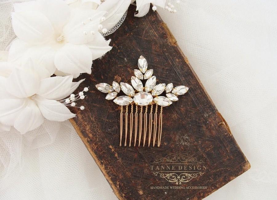 Hochzeit - Gold Crystal Star Hair Comb Rhinestone Wedding Hair Comb Celestial Bridal Headpiece 1920s Deco Crystal Star Headpiece Hair Jewelry Accessory