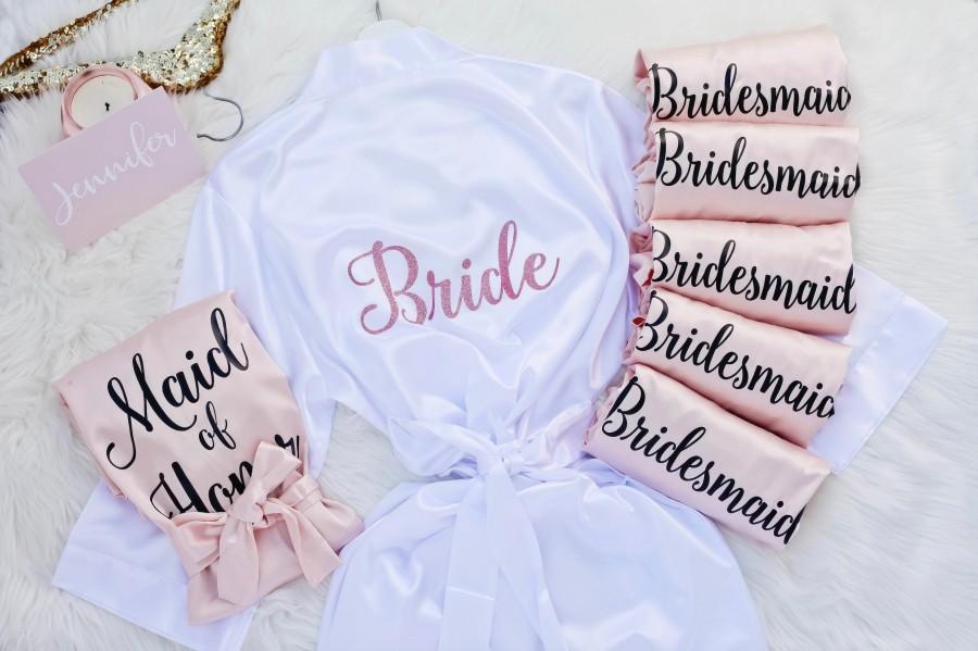 Свадьба - Bridesmaid Robes, Bridal Party Robes, Personalized Bridesmaid Robes, Bridesmaid Robes Set, Bridesmaid Gifts, Satin Silk Robes, Getting Ready