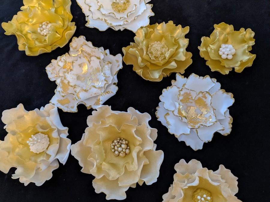Mariage - 9 Edible RUFFLES/ any color / Gum paste / fondant /Cake decoration or topper /sugar flowers /wedding / anniversary