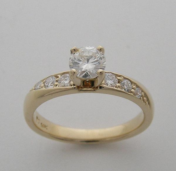 زفاف - Price Slashed Sale Yellow Gold Diamond Engagement Ring 14K Total Diamond Weight 0.81 Ct., Appraisal Will Accompany Purchase