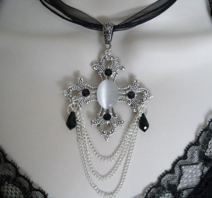 زفاف - Renaissance Cross Necklace, renaissance jewelry gothic jewelry medieval jewelry victorian jewelry edwardian neo victorian tudor necklace