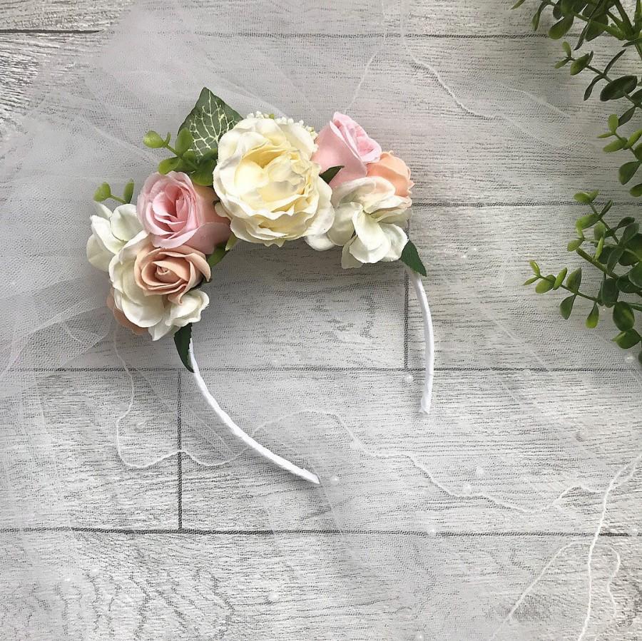 زفاف - Hen Party Bride to Be Flower Crown Headband   Veil - spring blossoms
