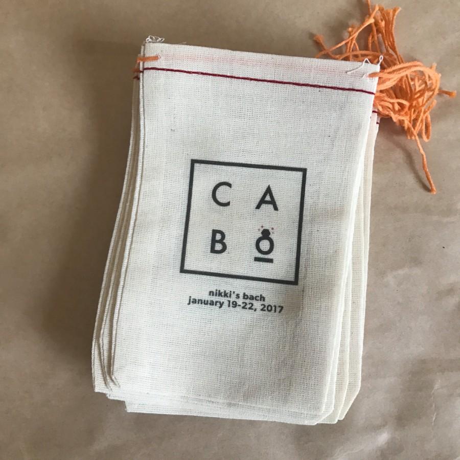 زفاف - 4x6 Mini Muslin Bags for Bachelorette Kits - Cabo