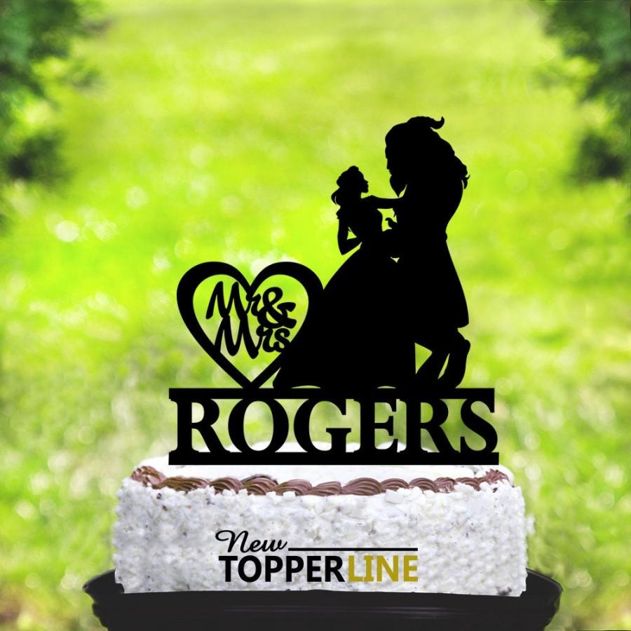 زفاف - Beauty And Beast Cake Topper,Wedding Cake Topper,Unique cake topper,Bride And Groom Cake Topper,Beauty and the Beast wedding Cake Topper 147