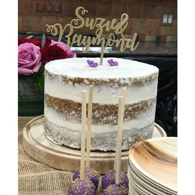 Wedding - SALE Custom Wedding Cake Topper, Personalized Cake Topper, Wood Cake Topper, Gold cake Topper, Glitter, Silver