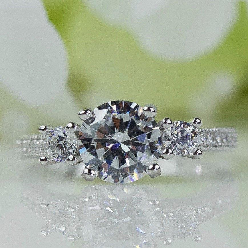 زفاف - Clearance — 1.00 Ct. Micropavé Cubic Zirconia Ring In Sterling Silver, Promise Ring, Engagement Ring, Proposal Ring, Travel Ring 