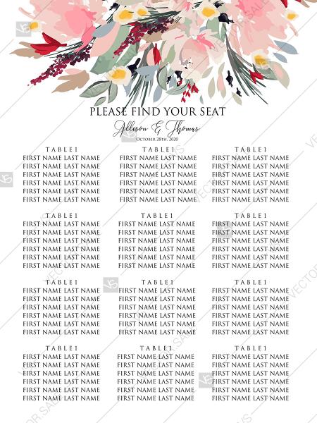 Mariage - Watercolor wreath garden flower Baby Shower Invitation editable template card PDF 18x24 in edit online