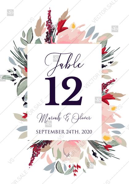Wedding - Watercolor wreath garden flower Baby Shower Invitation editable template card PDF 3.5x5 in edit template