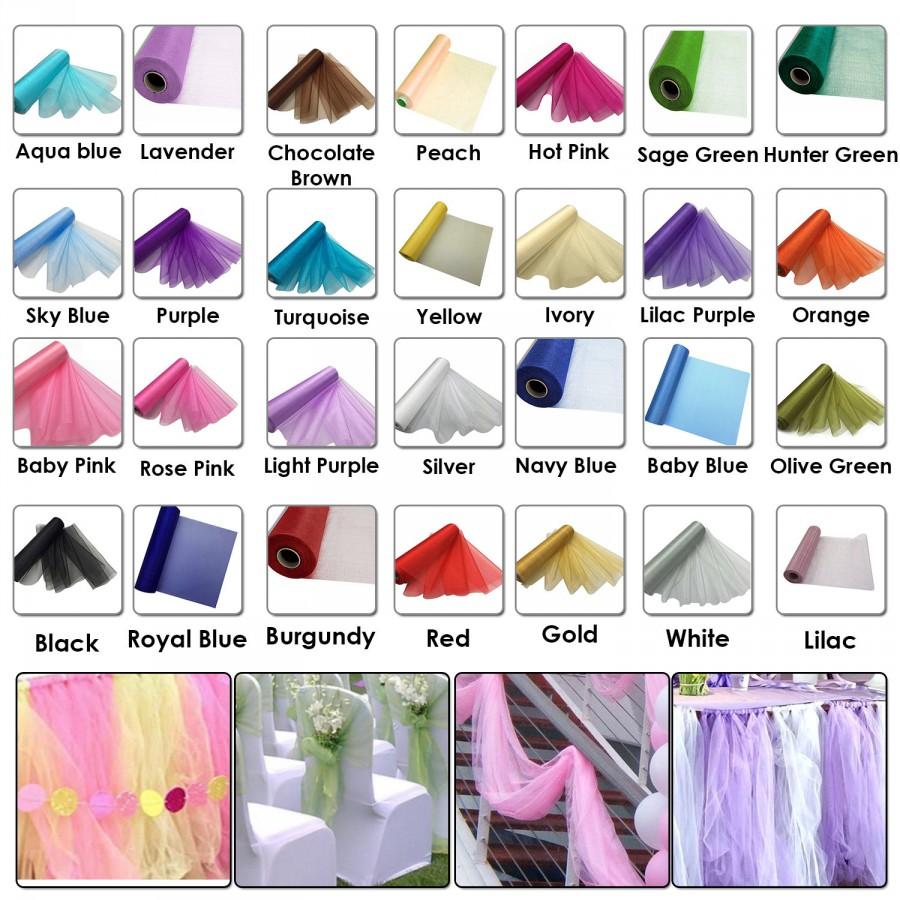 Wedding - 29cm x 25m Roll of Organza Sheer Fabric - Decorative Cloth for Wedding Chair Bows, Table Runners - Crafting for Ribbons, Dress Accent & Bags